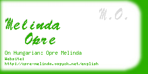 melinda opre business card